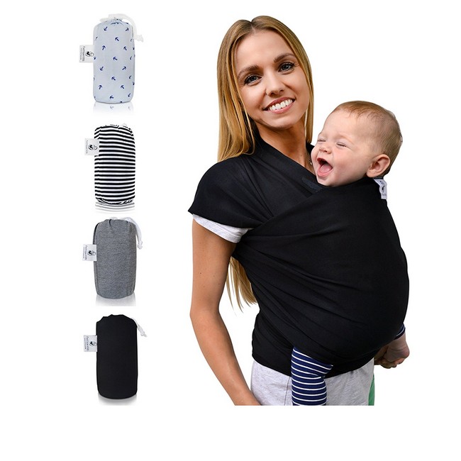 Babytragetuch - Fastique Kids Modernes und elastisches Tragetuch für Frühgeborene und Neugeborene Kleinkinder schwarz